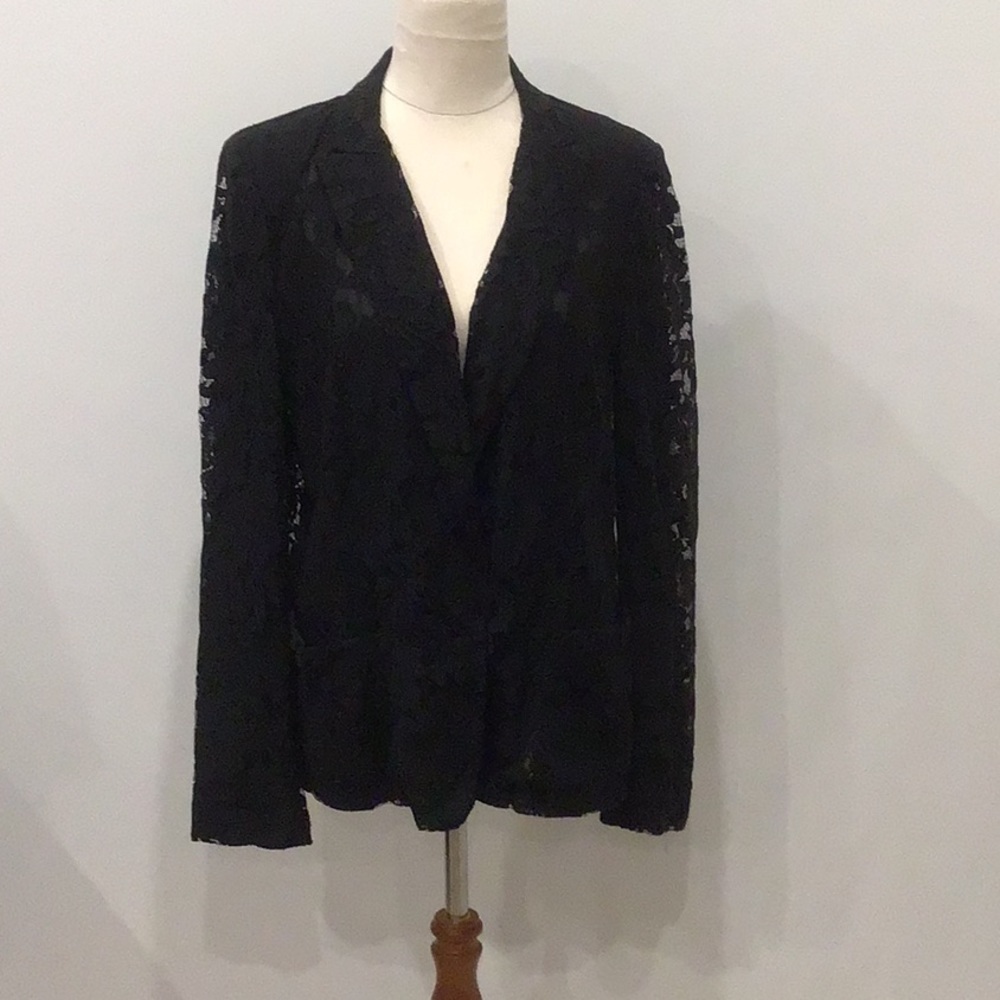 DKNY black lace blazer, size 12 - Picture 1 of 6